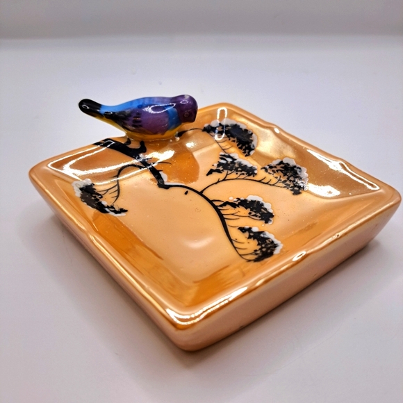Vintage Other - Vintage Ceramic Luster Bird Trinket dish